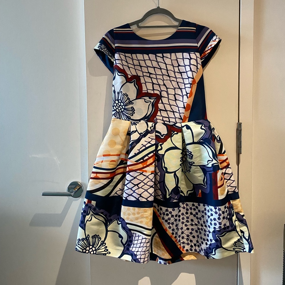 NWT Ted Baker Tribal Print Cap Sleeve Dress size 3